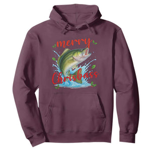 Bass Fish Christmas Hoodie Merry Chrisbass TS14 Maroon Print Your Wear