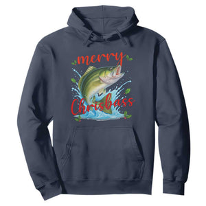 Bass Fish Christmas Hoodie Merry Chrisbass TS14 Navy Print Your Wear