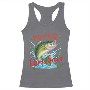 Bass Fish Christmas Racerback Tank Top Merry Chrisbass TS14 Charcoal Print Your Wear