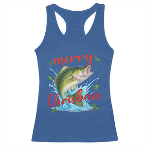 Bass Fish Christmas Racerback Tank Top Merry Chrisbass TS14 Royal Blue Print Your Wear