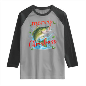 Bass Fish Christmas Raglan Shirt Merry Chrisbass TS14 Sport Gray Black Print Your Wear