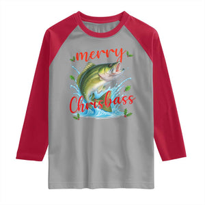 Bass Fish Christmas Raglan Shirt Merry Chrisbass TS14 Sport Gray Red Print Your Wear