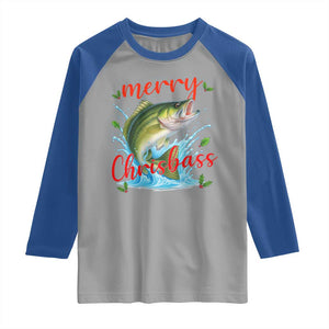Bass Fish Christmas Raglan Shirt Merry Chrisbass TS14 Sport Gray Royal Print Your Wear