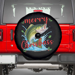 Bass Fish Christmas Spare Tire Cover Merry Chrisbass TS14 Black Print Your Wear