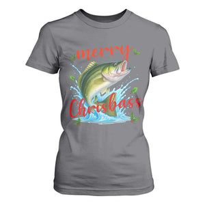 Bass Fish Christmas T Shirt For Women Merry Chrisbass TS14 Charcoal Print Your Wear