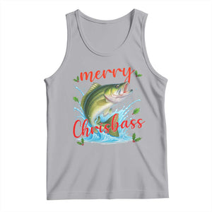 Bass Fish Christmas Tank Top Merry Chrisbass TS14 Athletic Heather Print Your Wear