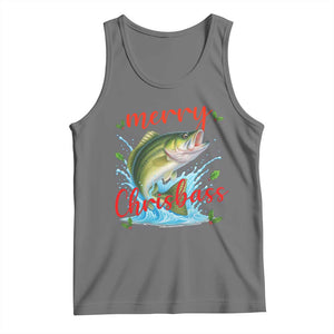 Bass Fish Christmas Tank Top Merry Chrisbass TS14 Black Heather Print Your Wear