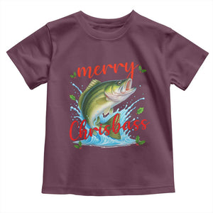 Bass Fish Christmas Toddler T Shirt Merry Chrisbass TS14 Maroon Print Your Wear
