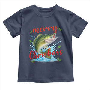 Bass Fish Christmas Toddler T Shirt Merry Chrisbass TS14 Navy Print Your Wear
