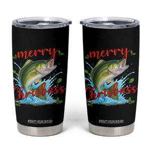 Bass Fish Christmas Tumbler Cup Merry Chrisbass TS14 Black Print Your Wear