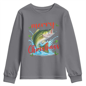 Bass Fish Christmas Youth Sweatshirt Merry Chrisbass TS14 Charcoal Print Your Wear