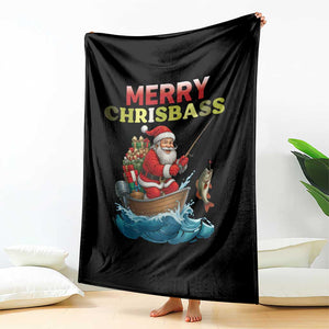 Santa Fishing Christmas Throw Blanket Funny Fisherman Merry Chrisbass Xmas TS14 Print Your Wear