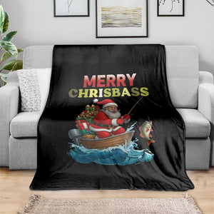 Santa Fishing Christmas Throw Blanket Funny Fisherman Merry Chrisbass Xmas TS14 Print Your Wear