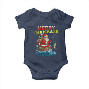 Santa Fishing Christmas Baby Onesie Funny Fisherman Merry Chrisbass Xmas TS14 Navy Print Your Wear