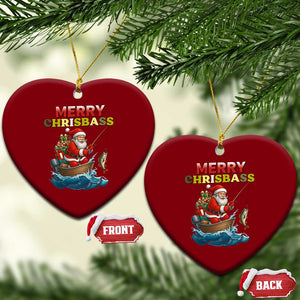 Santa Fishing Xmas Ceramic Ornament Funny Fisherman Merry Chrisbass Xmas TS14 Print Your Wear