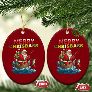 Santa Fishing Xmas Ceramic Ornament Funny Fisherman Merry Chrisbass Xmas TS14 Print Your Wear