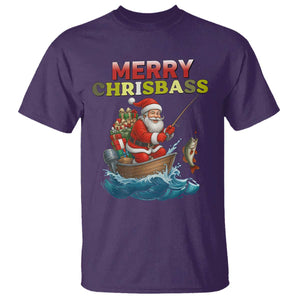 Santa Fishing Christmas T Shirt Funny Fisherman Merry Chrisbass Xmas TS14 Purple Print Your Wear
