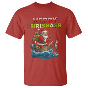 Santa Fishing Christmas T Shirt Funny Fisherman Merry Chrisbass Xmas TS14 Red Print Your Wear