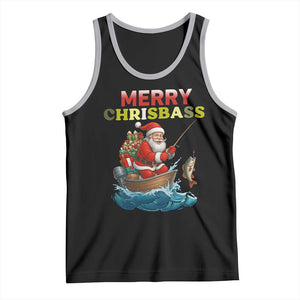 Santa Fishing Christmas Tank Top Funny Fisherman Merry Chrisbass Xmas TS14 Black Athletic Heather Print Your Wear