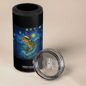 Bass Fish Christmas 4 in 1 Can Cooler Tumbler Starry Night Fishing Van Gogh TS14 Print Your Wear