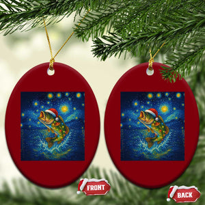 Bass Fish Xmas Ceramic Ornament Starry Night Fishing Van Gogh TS14 Print Your Wear