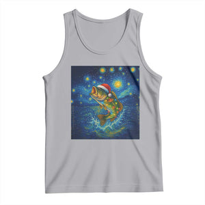 Bass Fish Christmas Tank Top Starry Night Fishing Van Gogh TS14 Athletic Heather Print Your Wear