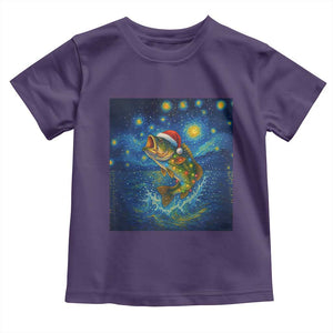 Bass Fish Christmas Toddler T Shirt Starry Night Fishing Van Gogh TS14 Purple Print Your Wear