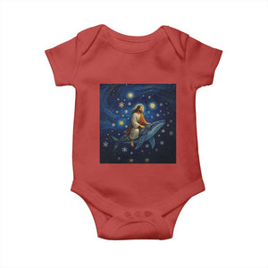 Jesus Christian Baby Onesie Stary Night Van Gogh Christmas TS14 Red Print Your Wear