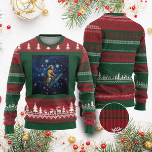 Jesus Christian Ugly Christmas Sweater Stary Night Van Gogh Xmas TS14 Red Green Print Your Wear