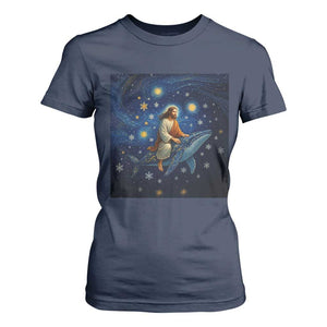 Jesus Christian T Shirt For Women Stary Night Van Gogh Christmas TS14 Navy Print Your Wear