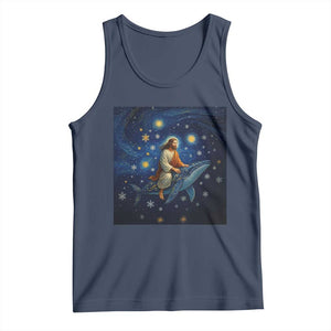 Jesus Christian Tank Top Stary Night Van Gogh Christmas TS14 Navy Print Your Wear