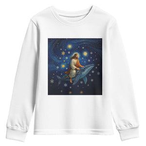 Jesus Christian Youth Sweatshirt Stary Night Van Gogh Christmas TS14 White Print Your Wear