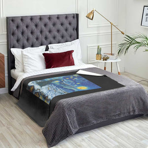 Whale Christmas Throw Blanket Stary Night Van Gogh Christmas TS14 Print Your Wear