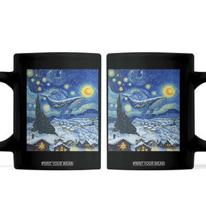 Whale Christmas Coffee Mug Stary Night Van Gogh Christmas TS14 Black Print Your Wear