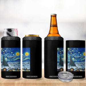 Whale Christmas 4 in 1 Can Cooler Tumbler Stary Night Van Gogh Christmas TS14 Print Your Wear