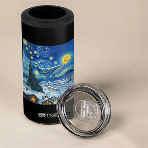 Whale Christmas 4 in 1 Can Cooler Tumbler Stary Night Van Gogh Christmas TS14 Print Your Wear