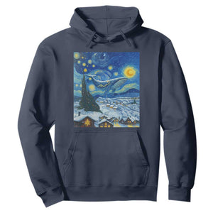 Whale Christmas Hoodie Stary Night Van Gogh Christmas TS14 Navy Print Your Wear