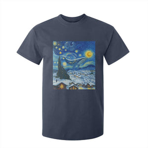 Whale Christmas T Shirt For Kid Stary Night Van Gogh Christmas TS14 Navy Print Your Wear