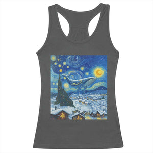 Whale Christmas Racerback Tank Top Stary Night Van Gogh Christmas TS14 Dark Heather Print Your Wear