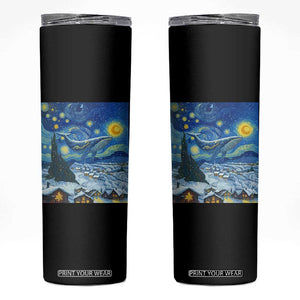 Whale Christmas Skinny Tumbler Stary Night Van Gogh Christmas TS14 Black Print Your Wear