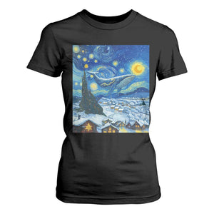 Whale Christmas T Shirt For Women Stary Night Van Gogh Christmas TS14 Black Print Your Wear