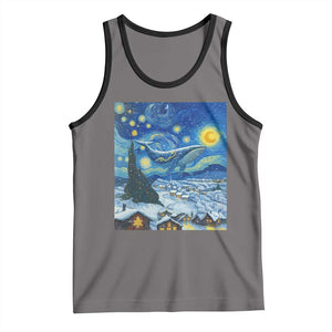 Whale Christmas Tank Top Stary Night Van Gogh Christmas TS14 Deep Heather Black Print Your Wear