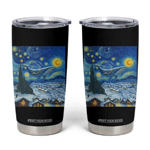 Whale Christmas Tumbler Cup Stary Night Van Gogh Christmas TS14 Black Print Your Wear
