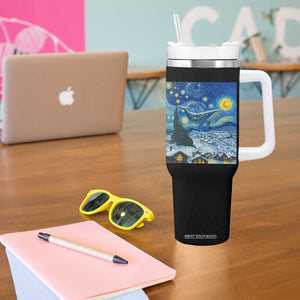 Whale Christmas Tumbler With Handle Stary Night Van Gogh Christmas TS14 Print Your Wear