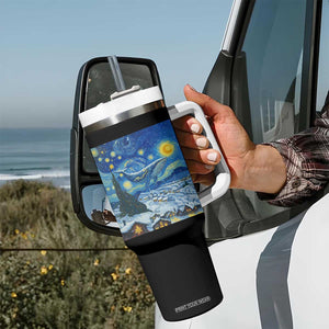 Whale Christmas Tumbler With Handle Stary Night Van Gogh Christmas TS14 Print Your Wear