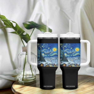 Whale Christmas Tumbler With Handle Stary Night Van Gogh Christmas TS14 Print Your Wear