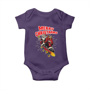 Santa Skateboarding Christmas Baby Onesie Funny Skater Xmas TS14 Purple Print Your Wear