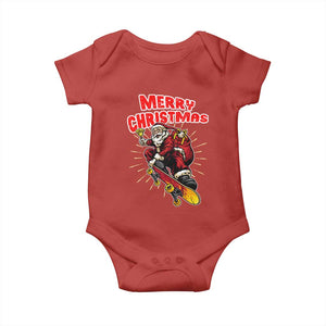 Santa Skateboarding Christmas Baby Onesie Funny Skater Xmas TS14 Red Print Your Wear