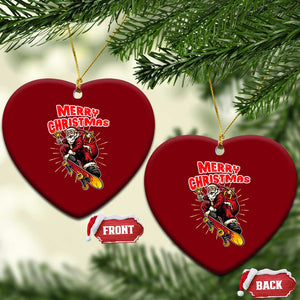 Santa Skateboarding Xmas Ceramic Ornament Funny Skater Xmas TS14 Print Your Wear