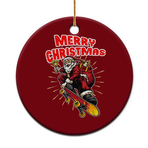 Santa Skateboarding Xmas Ceramic Ornament Funny Skater Xmas TS14 1pc Red Print Your Wear